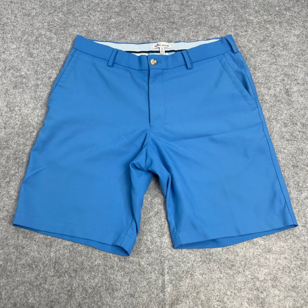 Peter Millar Bright Blue Flat Front Men's Shorts